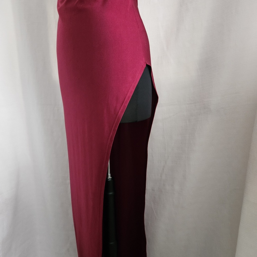 Halter Dress Woman's Sz L W/Cutout Side Slit Bodycon Party Cocktail Dress Sexy - Picture 5 of 9